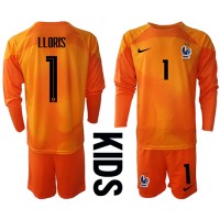 Francuska Hugo Lloris #1 Golmanski Domaci Dres za djecu SP 2022 Dugi Rukav (+ Kratke hlače)